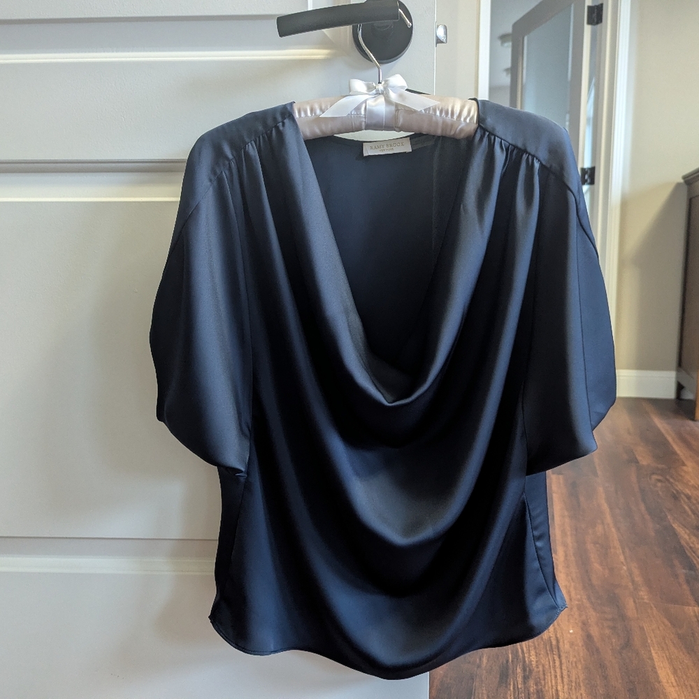 Ramy Brook Dorothy Cowl Neck Blouse, Blue, S/P, MSRP $295, Like New 💖